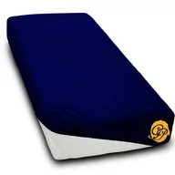 Prześcieradła - Prześcieradło Bawełniane Jersey 90X200Cm Granat - miniaturka - grafika 1