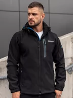 Kurtki męskie - Czarno-niebieska kurtka męska softshell Denley WX061A - miniaturka - grafika 1