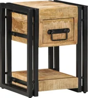 Szafki nocne - vidaXL Szafka Nocna Brązowa Lite drewno mango, Żelazo 40 x 40 x 40 cm - miniaturka - grafika 1