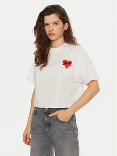 KARL LAGERFELD T-Shirt A1W17074 Biały Regular Fit - Koszulki i topy damskie - miniaturka - grafika 1