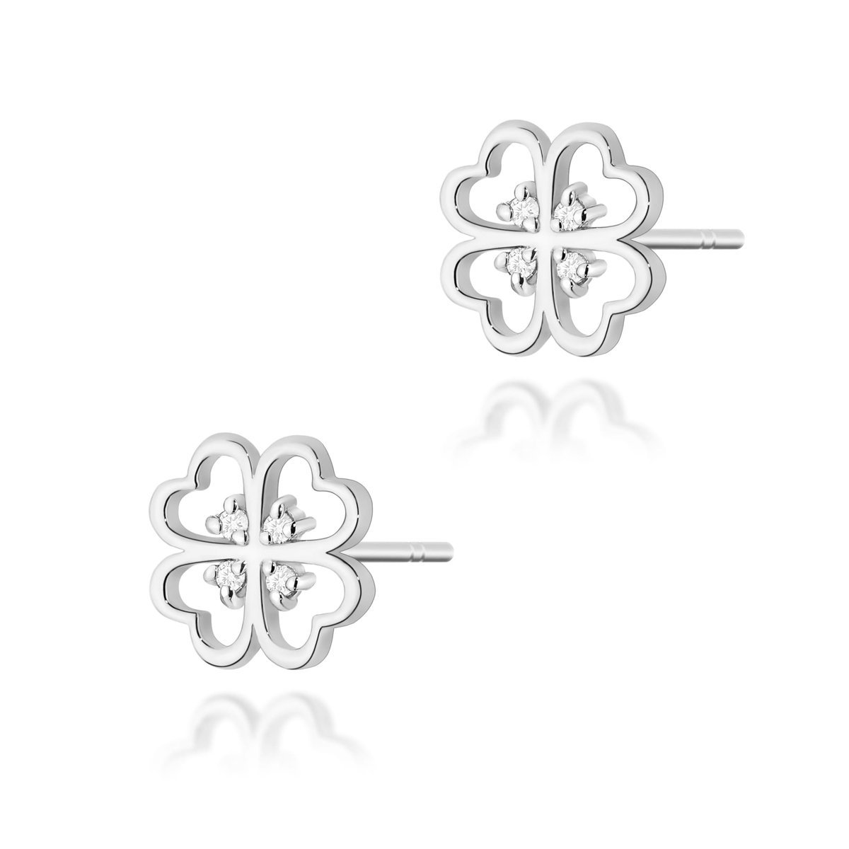 Złote kolczyki z diamentami białe złoto pr. 585