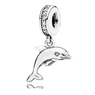 Wisiorki - Zawieszka Charms SREBRO 925 Koralik Delfin - miniaturka - grafika 1