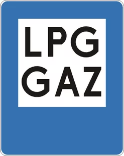 Znak drogowy informacyjny D-23A Stacja paliwowa tylko z gazem do napędu pojazdów - Wyposażenie miejsc publicznych - miniaturka - grafika 1