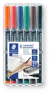 Foliopisy - Foliopisy kolorowe 6 szt permanentne S Lumocolor Staedtler - miniaturka - grafika 1