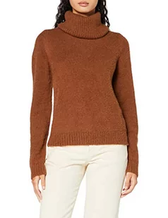 Vila Damski sweter z dzianiny, luźny, wycięty kołnierz, Tortoise Shell, XS - Swetry damskie - miniaturka - grafika 1