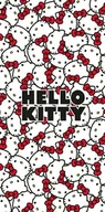 Okrycia kąpielowe dla dzieci - Ręcznik plażowy 70x140 Hello Kitty kotki kokardki czerwone biały czarny bawełniany - miniaturka - grafika 1