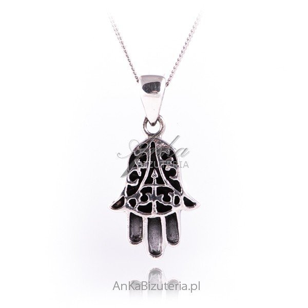 ankabizuteria.pl Srebrna zawieszka oksydowana RĘKA FATIMY