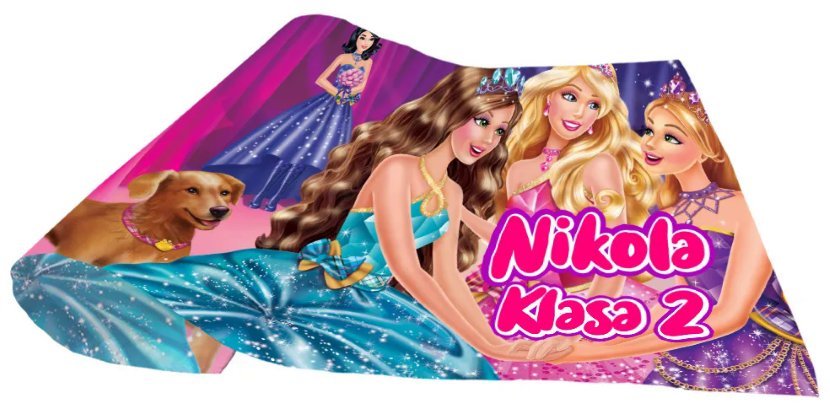 Personalizowana materiałowa okładka A5 - BARBIE GIRL LALKA Twoje Imię Klasa