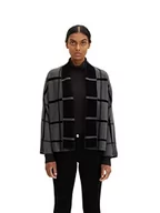 Swetry damskie - TOM TAILOR Damski Kardigan oversize z wzorem w kratkę 1034469, 30942 - Grey Knit Check Design, XL - miniaturka - grafika 1