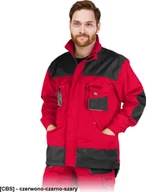 Odzież robocza - R.E.I.S. LH-FMN-J - bluza ochronna zapinana na suwak oraz na rzepy, - czerwono-czarno-szary L - miniaturka - grafika 1