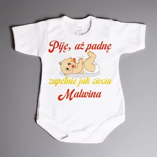 Piję, aż padnę zupełnie jak ciocia - body niemowlęce - Body - miniaturka - grafika 1