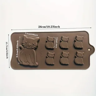TEMU 1 szt. Słodki silikonowy kotek do pieczenia ciast, 3D foremka do fondantu w kształcie kotka, ręcznie robiona foremka do czekoladek, elastyczne i - Inne - miniaturka - grafika 1