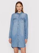 Sukienki - Vero Moda Sukienka jeansowa Silla 10184172 Niebieski Regular Fit - miniaturka - grafika 1