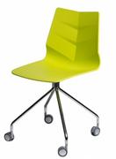 Krzesła - D2 Leaf Roll Krzesło z podstawą na kółkach 45,5x48 cm, limonokowe 64218  - miniaturka - grafika 1