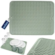 Suszarki do naczyń - Mata do suszenia naczyń gumowa zielona ociekacz na blat 40x30.5cm ORION 155209 - miniaturka - grafika 1