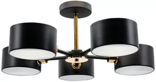 MLAMP LAMPA sufitowa ELM3020/5 BL TR MLAMP metalowa OPRAWA abażurowa czarna złota ELM3020/5 BL TR - Lampy sufitowe - miniaturka - grafika 1