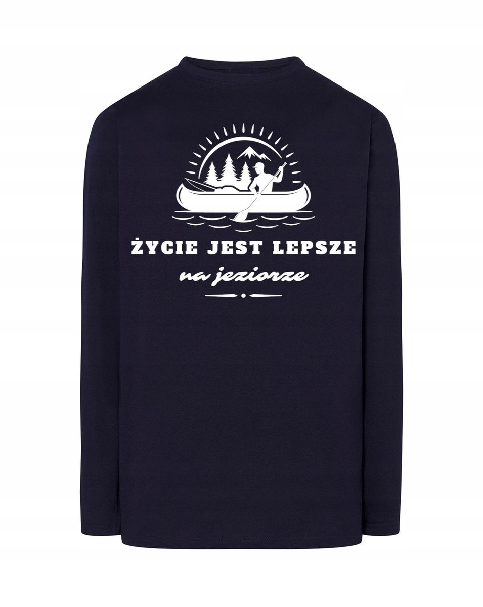 Longsleeve męski nadruk Życie na JEZIORZE r.3XL