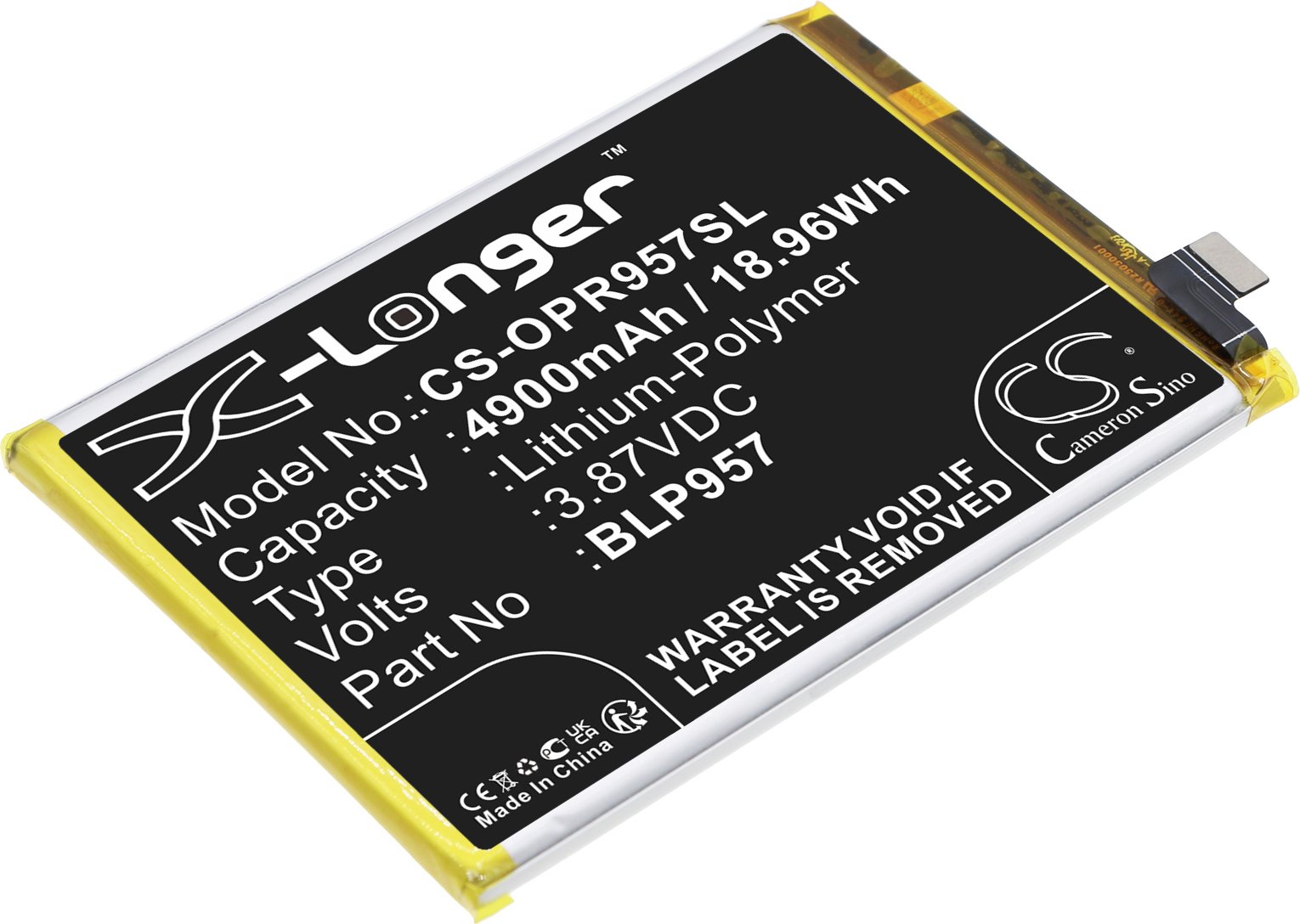 TECHTEK Baterie kompatybilny z [OPPO] Realme 10 5G, RMX3630 zastępuje BLP957
