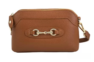 Mała torebka wizytowa skórzana - Brązowa jasna - Torebki damskie - miniaturka - grafika 2