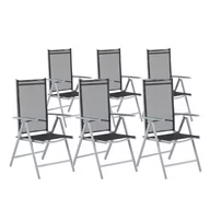 Fotele i krzesła ogrodowe - Beliani Zestaw do ogrodu 6 krzeseł czarne aluminiowe regulowane CATANIA - miniaturka - grafika 1