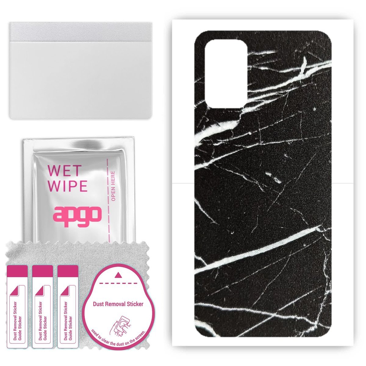 Folia naklejka skórka strukturalna na TYŁ do Samsung Galaxy A02s - Marmur Ciemny - apgo SKINS