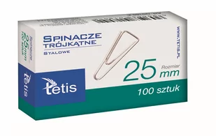 Tetis, Spinacze Biurowe Trójkątne 25 Mm 100 Szt  Paczka 10 Sztuk - Spinacze i klipsy do papieru - miniaturka - grafika 1