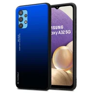 Etui i futerały do telefonów - Etui Cadorabo do Samsung Galaxy A32 5G w kolorze NIEBIESKIM - CZARNYM Dwukolorowe etui ochronne wykonane ze szkła hartowanego i silikonowej nakładki z TPU na telefon komórkowy - miniaturka - grafika 1