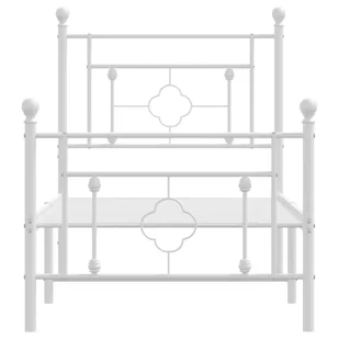 Metalowa rama łóżka z wezgłowiem i zanóżkiem, biała, 75x190 cm Lumarko! - Łóżka - miniaturka - grafika 6