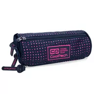 Piórniki - CoolPack Piórnik saszetka potrójna tuba Omni Dots Pink/ Navy - miniaturka - grafika 1