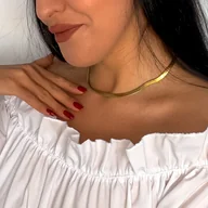 Naszyjniki - Naszyjnik złoty żmijka klasyczny ze stali chirurgicznej - miniaturka - grafika 1