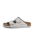 Klapki i japonki damskie - BABUNKERS Family Skórzane klapki w kolorze szarym - miniaturka - grafika 1