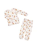 Piżamy dla dziewczynek - Dziewczęca piżama dł.rękawem sarenka kremowa Nicol - miniaturka - grafika 1