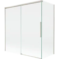 Parawany nawannowe - Mexen Rox parawan nawannowy 2-skrzydłowy rozsuwany 150 + 70 x 150 cm, transparent, nikiel szczotkowany - 8C9-150-070-97-00 - miniaturka - grafika 1