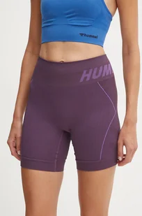 Hummel szorty treningowe Christel kolor fioletowy z nadrukiem high waist 213755 - Spodenki damskie - miniaturka - grafika 1