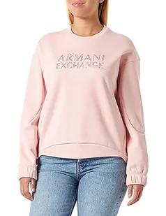 Armani Exchange Damska bluza polarowa z logo, Rosa, XS - Bluzy damskie - miniaturka - grafika 1