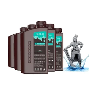 Rozpuszczalna w wodzie żywica do drukarek 3D, wysoka precyzja, szybkie utwardzanie, 5 kg, ciemnoszara - Filamenty i akcesoria do drukarek 3D - miniaturka - grafika 1