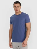 Koszulki męskie - 4F T-shirt regular gładki męski - granatowy M - miniaturka - grafika 1