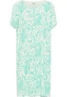 Sukienki - usha FESTIVAL Damska sukienka z krótkim rękawem 15926606, turkusowa wełna biała, L, Turkusowy, wełniany biały, L - miniaturka - grafika 1