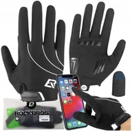 Rękawiczki rowerowe - RĘKAWICZKI ROWEROWE SPORTOWE CIEPŁE biegania na rower Rocbros żelowe L/XL - miniaturka - grafika 1