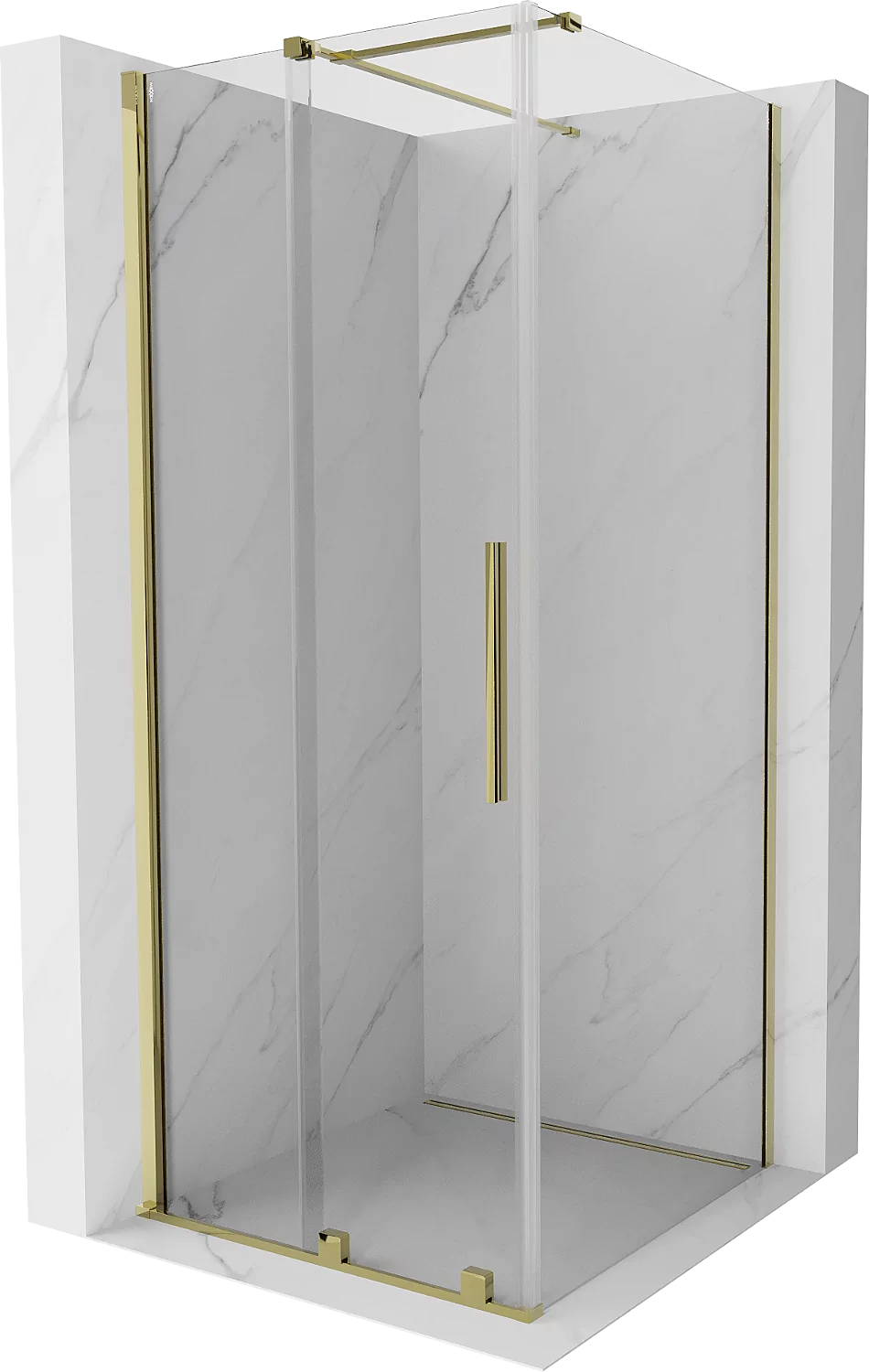 Mexen Velar kabina prysznicowa rozsuwana 120x120 cm, transparent, złota - 871-120-120-01-50