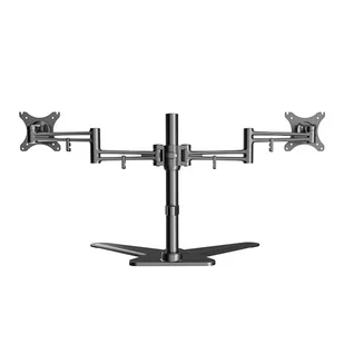 Regulowany uchwyt na 2 monitory, 10KG, wolnostojący, 17"-30", organizer do kabli, 75x75/100x100, czarny - Uchwyty do monitorów - miniaturka - grafika 7