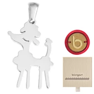 Bransoletki - Zawieszka PIES pudel wisiorek SREBRNY stal 316L - miniaturka - grafika 1