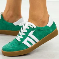 Półbuty damskie - Zielone skórzane półbuty damskie Vinceza 79517 - miniaturka - grafika 1