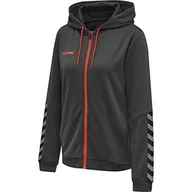 Bluzy damskie - Hummel Hummel damska bluza z kapturem HmlAuthentic Poly Zip Hoodie Woman szary asfaltowy X-L 204939-1525-XL - miniaturka - grafika 1