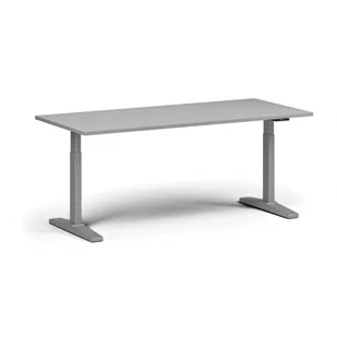 Stół z regulacją wysokości, elektryczny, 675-1325 mm, blat 1800x800 mm, podstawa szara, szary - Stoły i stoliki do biura - miniaturka - grafika 1