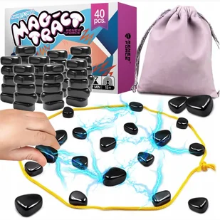 MAGNETYCZNA gra planszowa strategiczna MAGNETYCZNE KAMIENIE SZACHY 40 sztuk - Zabawki kreatywne - miniaturka - grafika 1