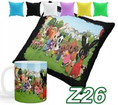 Gadżety dla niej i dla niego - Zestaw Kubek + Poszewka Z Nadrukiem Czarny Królik Panda Zula + Imię - miniaturka - grafika 1