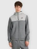 Bluzy męskie - 4F Bluza dresowa rozpinana z kapturem męska - szara XXL - miniaturka - grafika 1