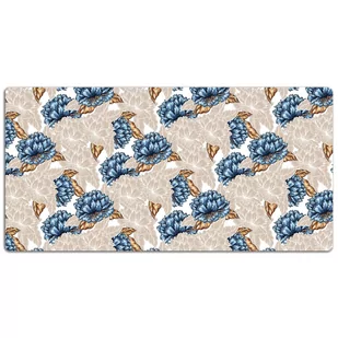 Podkładka na biurko Niebieskie kwiaty 120x60 cm - Podkładki na biurko Podkładka na biurko Niebieskie kwiaty 120x60 cm - Podkładki na biurko - miniaturka - grafika 1