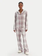 Piżamy damskie - Tommy Hilfiger Piżama UW0UW06155 Écru Relaxed Fit - miniaturka - grafika 1